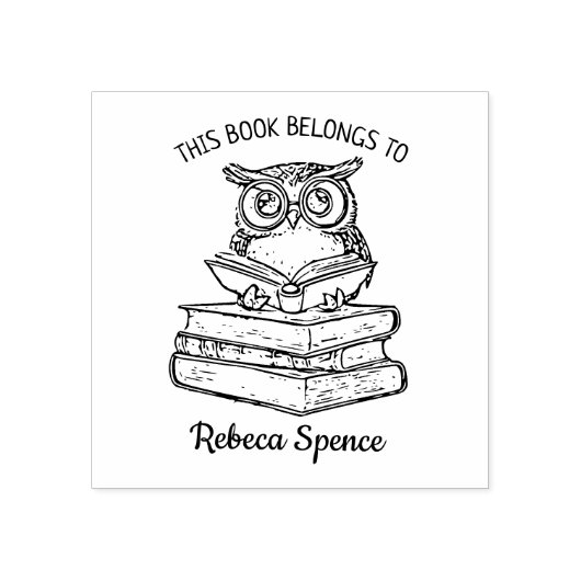 Aangepast uilenex libris rubberstempel (Afrduk)