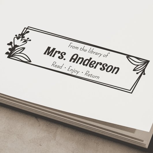 Aangepast "uit de bibliotheek van" Bookplate Zelfinktende Stempel