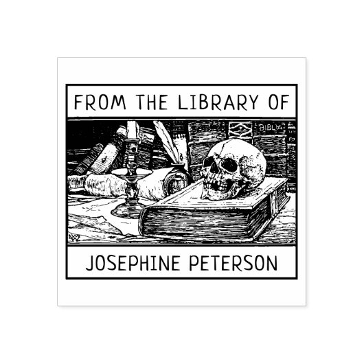 Aangepast uit de bibliotheek van Gothic Skull Book Rubberstempel (Afrduk)