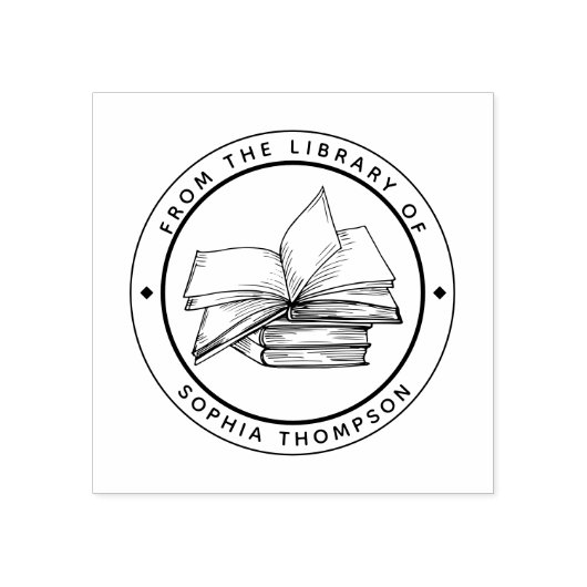 Aangepast 'Uit de bibliotheek van' Rubberstempel (Afrduk)