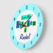 Aangepast uit de keuken van de blauwe groene kleur grote klok (Hoek)