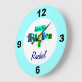 Aangepast uit de keuken van de blauwe groene kleur grote klok (Hoek)