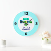 Aangepast uit de keuken van de blauwe groene kleur grote klok (Huis)