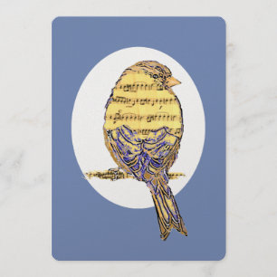 Aangepast uitnodigen van muzieknotitie over vogelt kaart