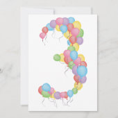 Aangepast uitnodigen voor 3e verjaardag van ballon kaart (Voorkant)