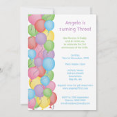 Aangepast uitnodigen voor 3e verjaardag van ballon kaart (Achterkant)