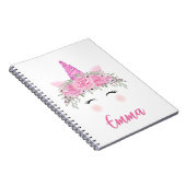 Aangepast Unicorn-Notitieboek met roze naam Notitieboek (Rechterzijde)
