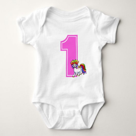 Aangepast Unicorn nummer Romper (Voorkant)