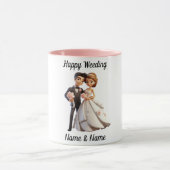 Aangepast uniek huwelijkscadeau mok (Midden)