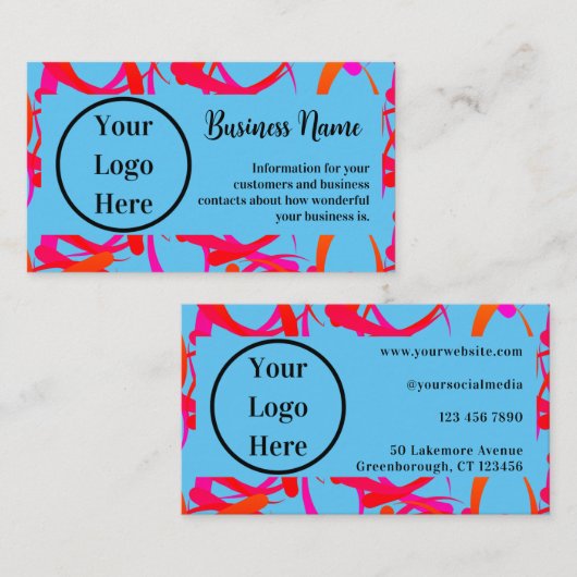 Aangepast uniek kleurrijk Abstract Visitekaartje (Voorkant / Achterkant)