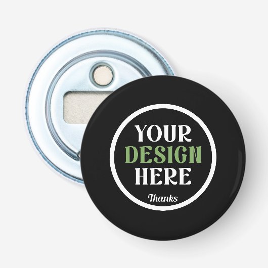 aangepast, uniek, strak & minimalistisch button flesopener (Voorkant)