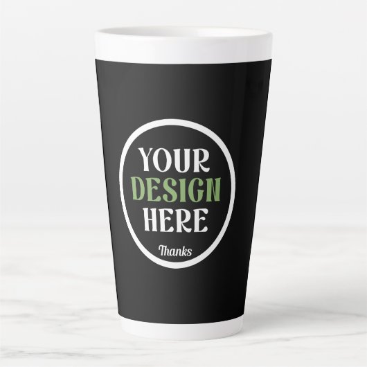 aangepast, uniek, strak & minimalistisch latte mok (Voorkant)