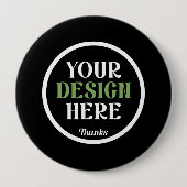 aangepast, uniek, strak & minimalistisch ronde button 4,0 cm (Voorkant)