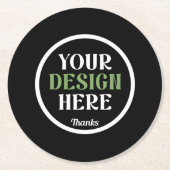 aangepast, uniek, strak & minimalistisch ronde kartonnen onderzetter (Voorkant)