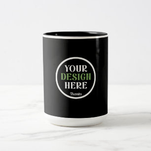 aangepast, uniek, strak & minimalistisch tweekleurige koffiemok
