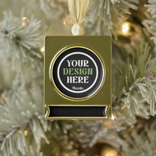 aangepast, uniek, strak & minimalistisch verguld banner ornament