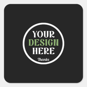 aangepast, uniek, strak & minimalistisch vierkante sticker