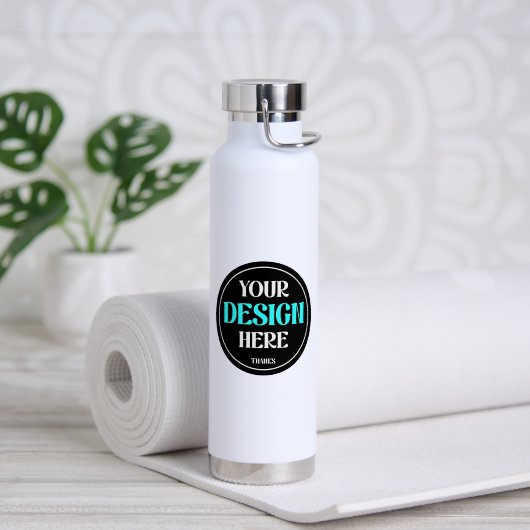 aangepast, uniek, strak & minimalistisch waterfles (Yoga (Gedraaid) )