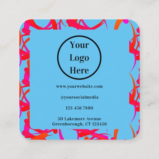 Aangepast Unieke Moderne Abstract Vierkante Visitekaartje (Achterkant)