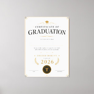 Aangepast universitair diploma 2026 canvas afdruk