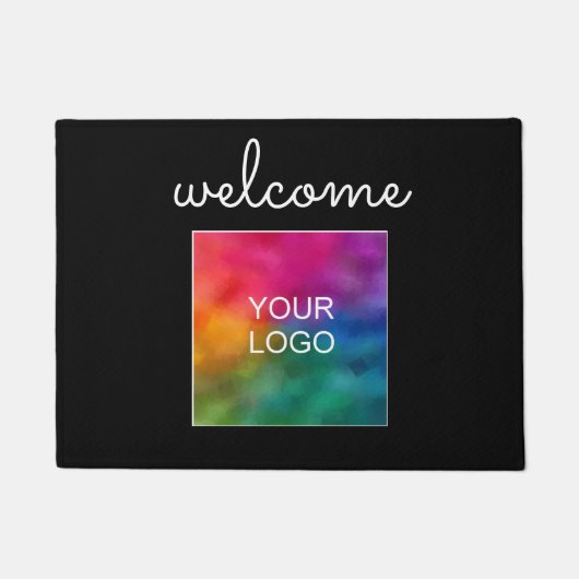 Aangepast Upload uw bedrijf Logo hier Welkomstteks Deurmat (Voorkant)