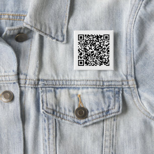 Aangepast URL-vierkant van aangepaste QR-code Vierkante Button 5,1 Cm