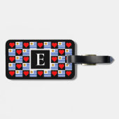 Aangepast Uruguay Patroon voor aangepaste tekst re Bagagelabel (Achterkant horizontaal)