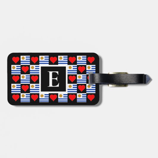 Aangepast Uruguay Patroon voor aangepaste tekst re Bagagelabel (Achterkant horizontaal)