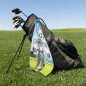 Aangepast Uw Afbeelding Golf Monogram Ontwerp Golfhanddoek (Groen)