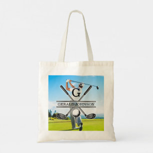Aangepast Uw Afbeelding Golf Monogram Ontwerp Tote Bag