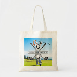 Aangepast Uw Afbeelding Golf Monogram Ontwerp Tote Bag