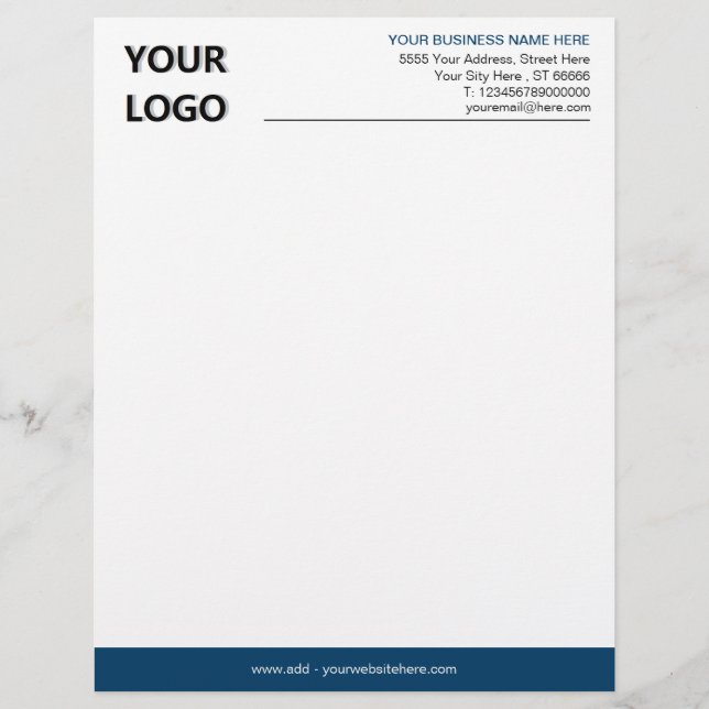 Aangepast uw bedrijf Logo Adres Letterhead Briefhoofd (Voorkant)