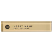 Aangepast uw bedrijf Logo gouden gradiënt Naambordje (Voorkant)