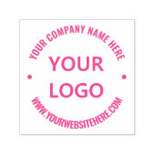 Aangepast Uw Bedrijf Logo Naam Website Ronde stemp Zelfinktende Stempel (Design)