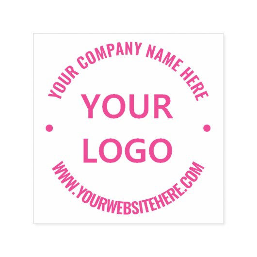 Aangepast Uw Bedrijf Logo Naam Website Ronde stemp Zelfinktende Stempel (Design)
