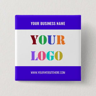 Aangepast uw bedrijf Logo Tekst Promotie Button