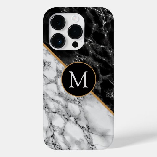 Aangepast uw brief iPhone Case Marble Design (Achterkant)