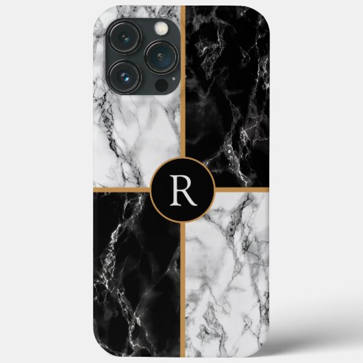 Aangepast uw brief Marble Design iPhone Case (Achterkant)