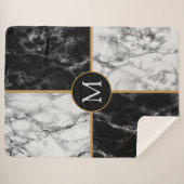 Aangepast uw brief Sherpa deken marmer ontwerp (Voorkant (horizontaal))