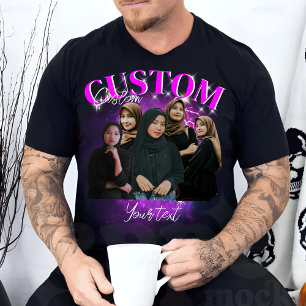 Aangepast Uw Eigen Bootleg Foto Bootleg Vriendin T-shirt