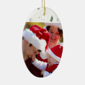 Aangepast uw eigen foto-Ornament kersttasje Keramisch Ornament (Rechts)