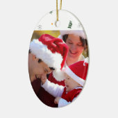 Aangepast uw eigen foto-Ornament kersttasje Keramisch Ornament (Links)