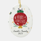 Aangepast uw eigen foto-Ornament kersttasje Keramisch Ornament (Achterkant)