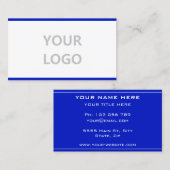 Aangepast uw eigen ontwerp blauw Visitekaartje (Voorkant / Achterkant)