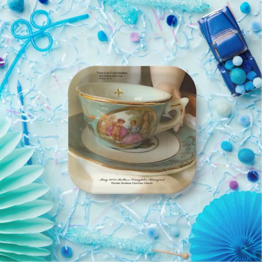 Aangepast [Uw Evenement] Frans Teacup Papier Bord (Feest)