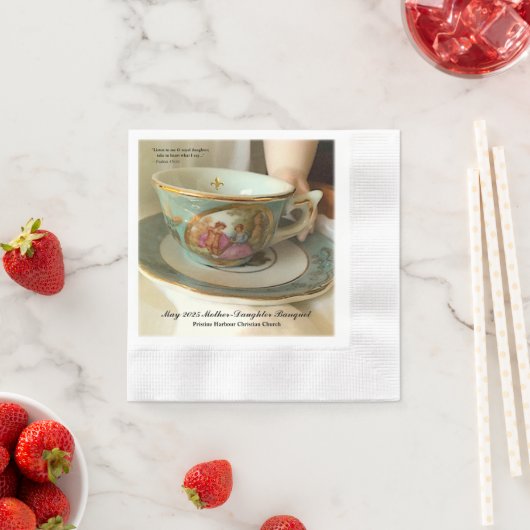 Aangepast [Uw Evenement] Franse theekopje Drankens Servet (Insitu)