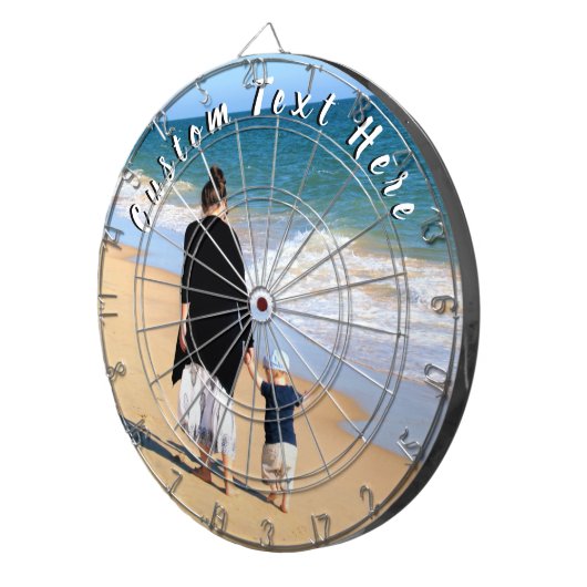 Aangepast uw favoriete foto Dart Board met tekst Dartbord (Voorkant Rechts)