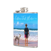 Aangepast uw favoriete foto Flask Gift met tekst Heupfles (Links)