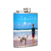 Aangepast uw favoriete foto Flask Gift met tekst Heupfles (Rechts)