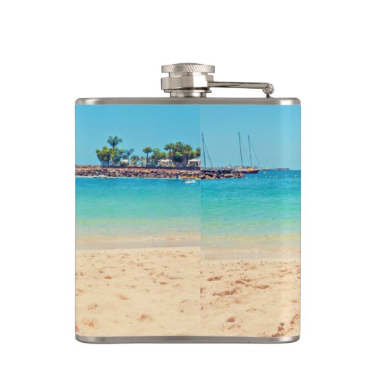 Aangepast uw favoriete foto Flask Gift met tekst Heupfles (Achterkant)